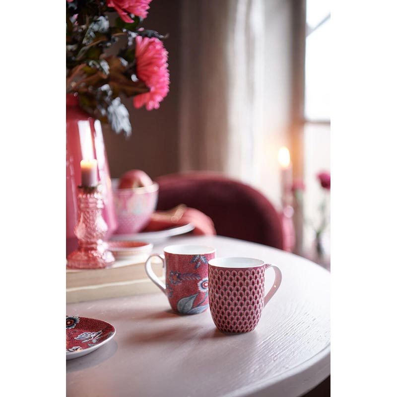 pip κούπα flower festival dark pink l 350ml - Marianthi Karta