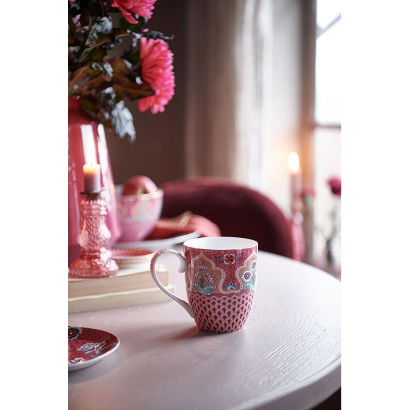 pip κούπα flower festival scallop dark pink xl 450ml 1 - Marianthi Karta