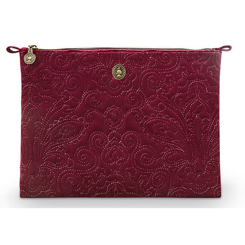 pip νεσεσέρ flat pouch βελούδινο quilted burgundy 30x22 l - Marianthi Karta