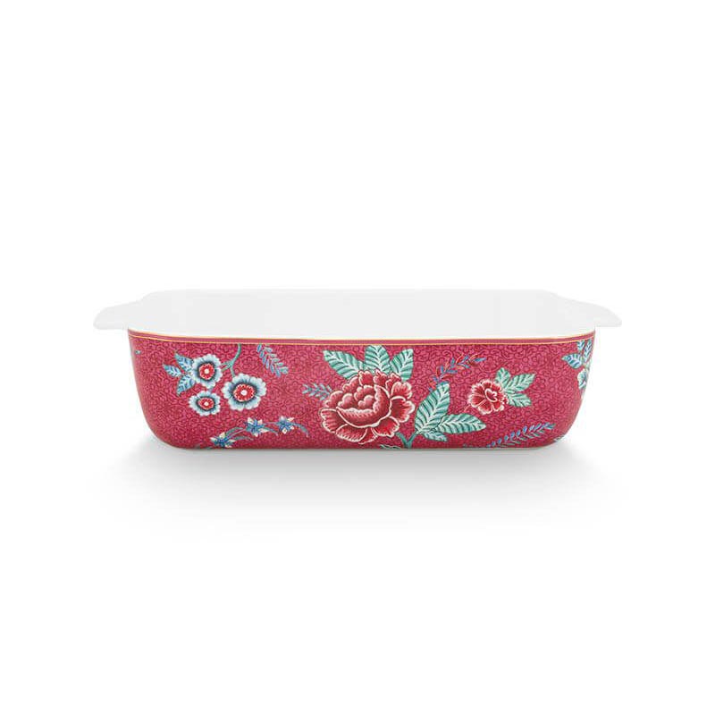 pip ορθογώνια φόρμα ψησίματος flower festival dark pink 27 5x18 5x6 5cm 3 - Marianthi Karta