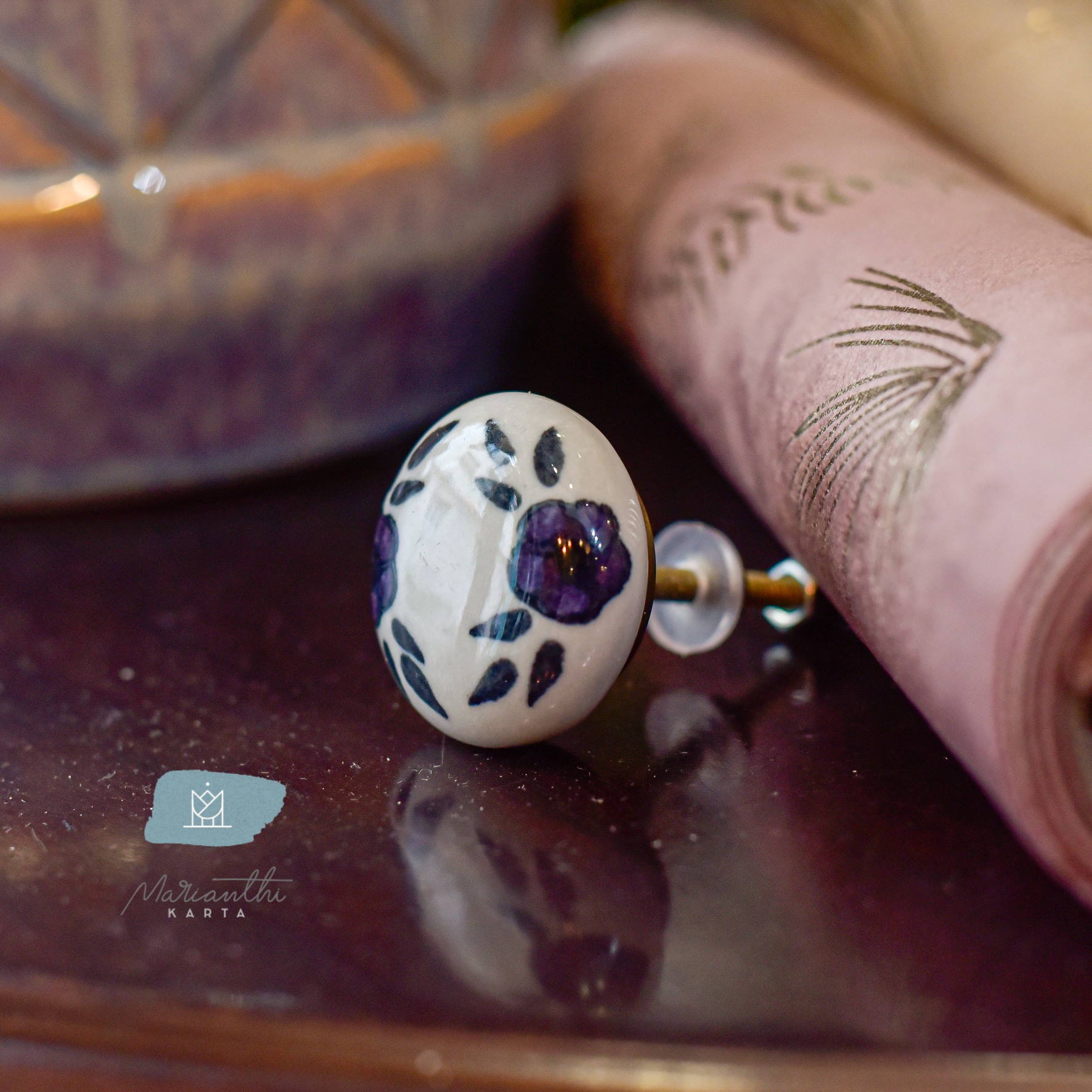 ασπασία χειροποίητο κεραμικό πόμολο 1 - Marianthi Karta