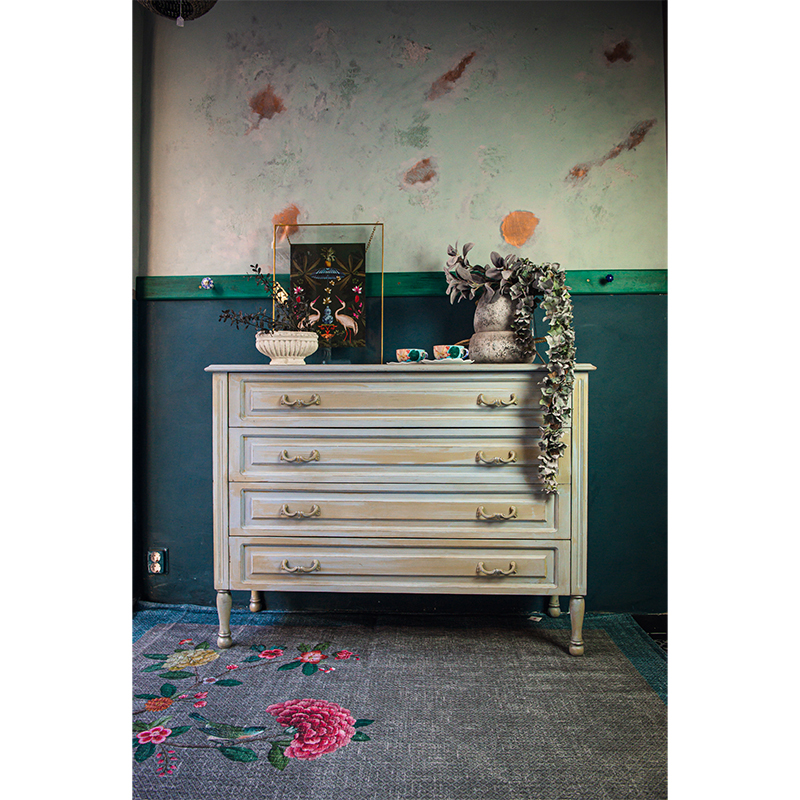 γαλάζια συρταριέρα με τεχνική wash 1 1 - Marianthi Karta